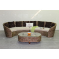 Natural Water Hyacinth C-Shape Sofa Set for Indoor Furniture